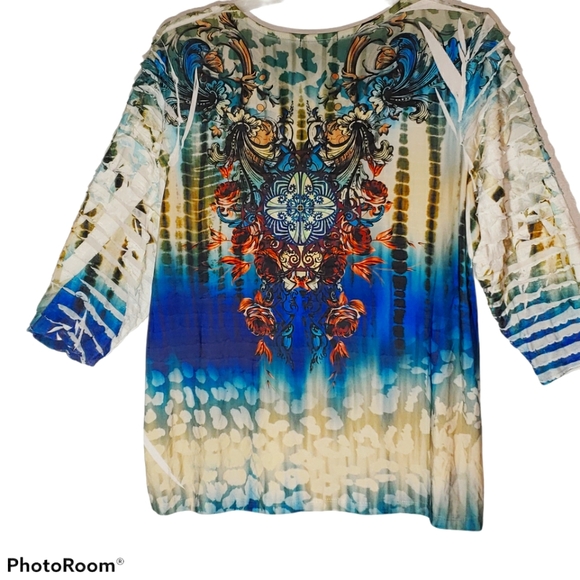 7wonders tie dye plus size 2X tissue jersey tee - Picture 4 of 4